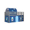 KINDERBETT Karolina 210x114x106 Massivholz Grau Textilset Astro 2 - Blau/Grau, Holz (90/200cm) - 58aufmkessel