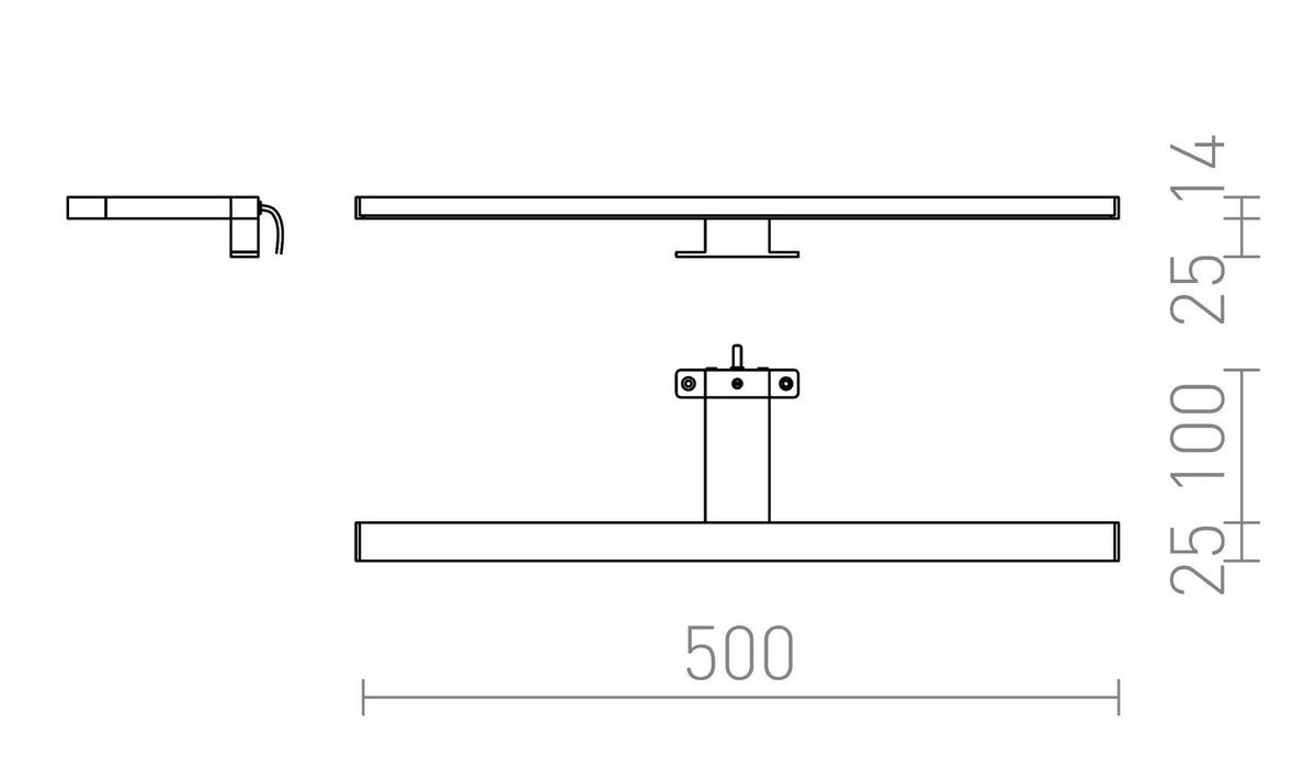 WANDLEUCHTE BALEA 500 Chrom 7 W IP44 - Chromfarben, Metall (127/4/50cm) - Rendl