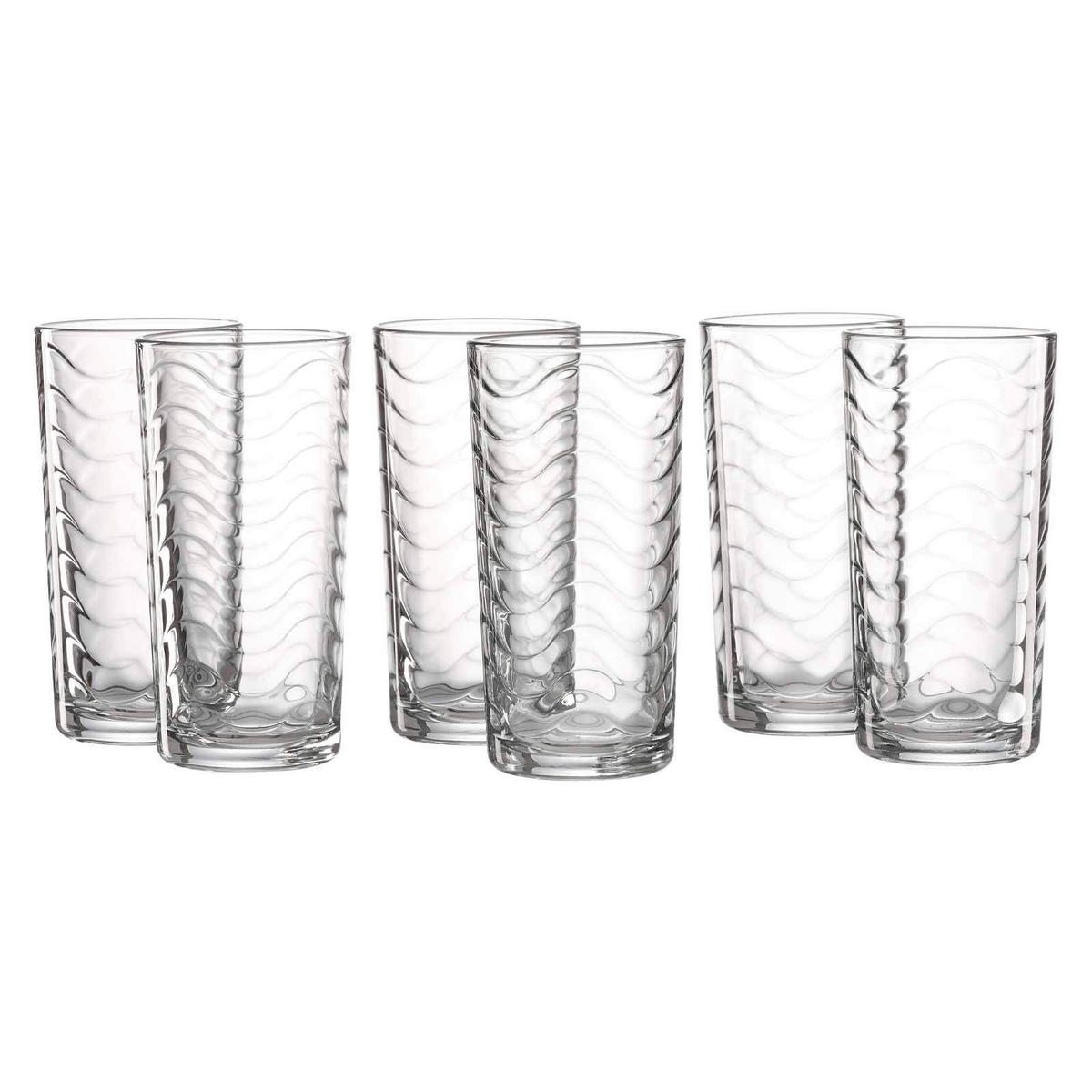 LONGDRINKGLÄSER WAVE transparent 250 ml 6er Set - Transparent, Glas (0.25L) - Ritzenhoff Breker