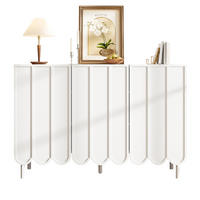 SIDEBOARD aus MDF 120x35x80 cm Weiß mit Wellentüren, Rebound-Öffnung und verstellbaren Böden - Weiß, Holzwerkstoff (120/80/35cm) - IVMEU