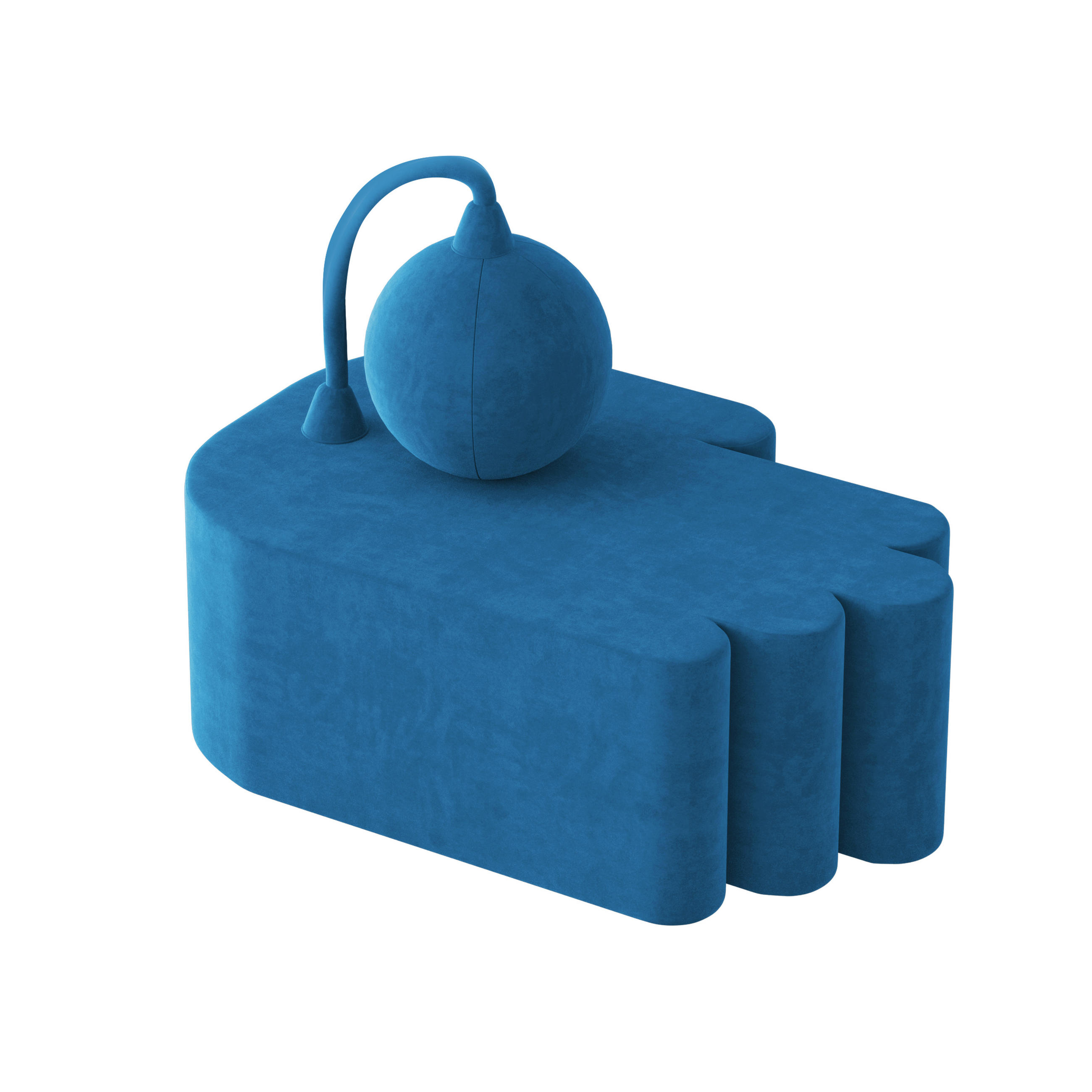 SITZKISSEN Fingerform Niederländischer Samt Blau - Blau, Textil (65/35/97cm) - Vercart