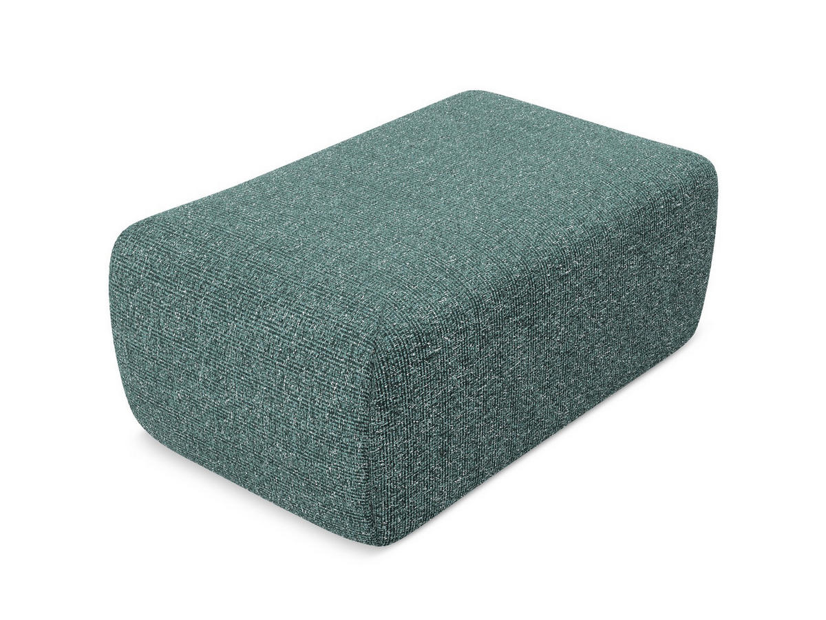 POUF Strukturstoff Stoff Blau - Blau/Blaugrau, Kunststoff/Textil (102/40/62cm) - Makamii
