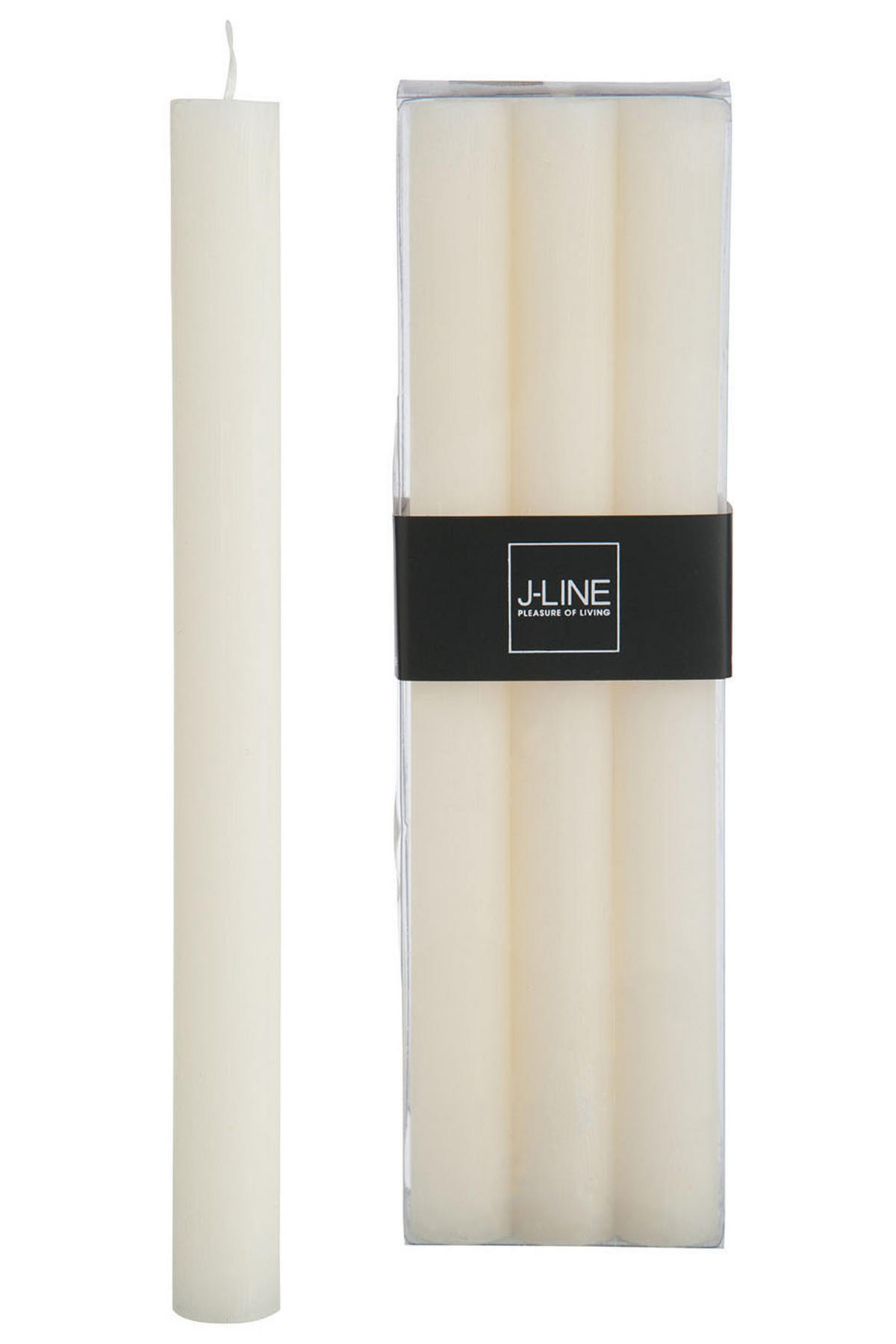 DUFTKERZE AURA - Vanille - 9 Std. - 6er set - Creme, Paraffin (4.5/24/7cm) - J-Line