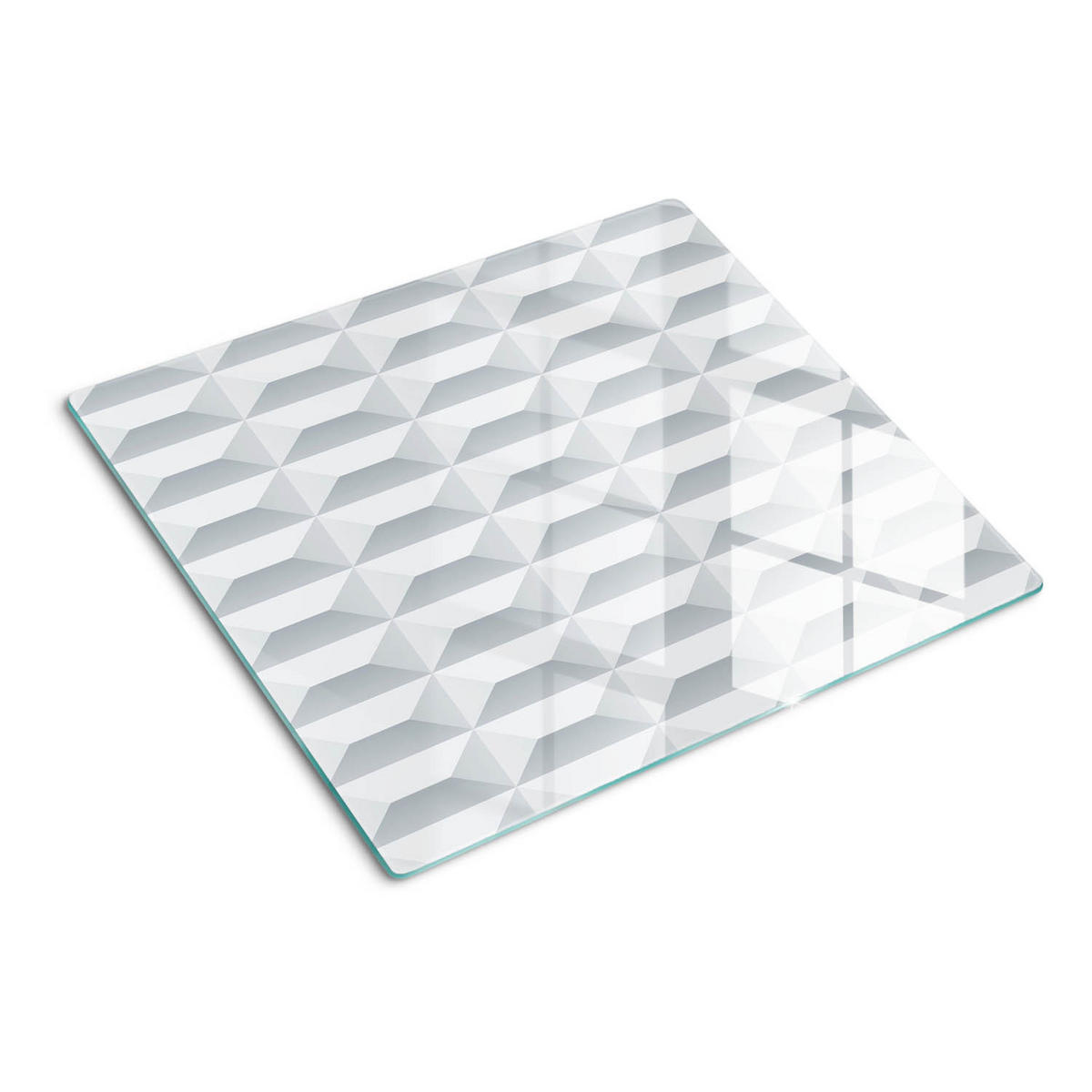 GLASPLATTE 60x52 cm Geometrische Figuren - Weiß, Glas (60/0.4/52cm) - TULUP