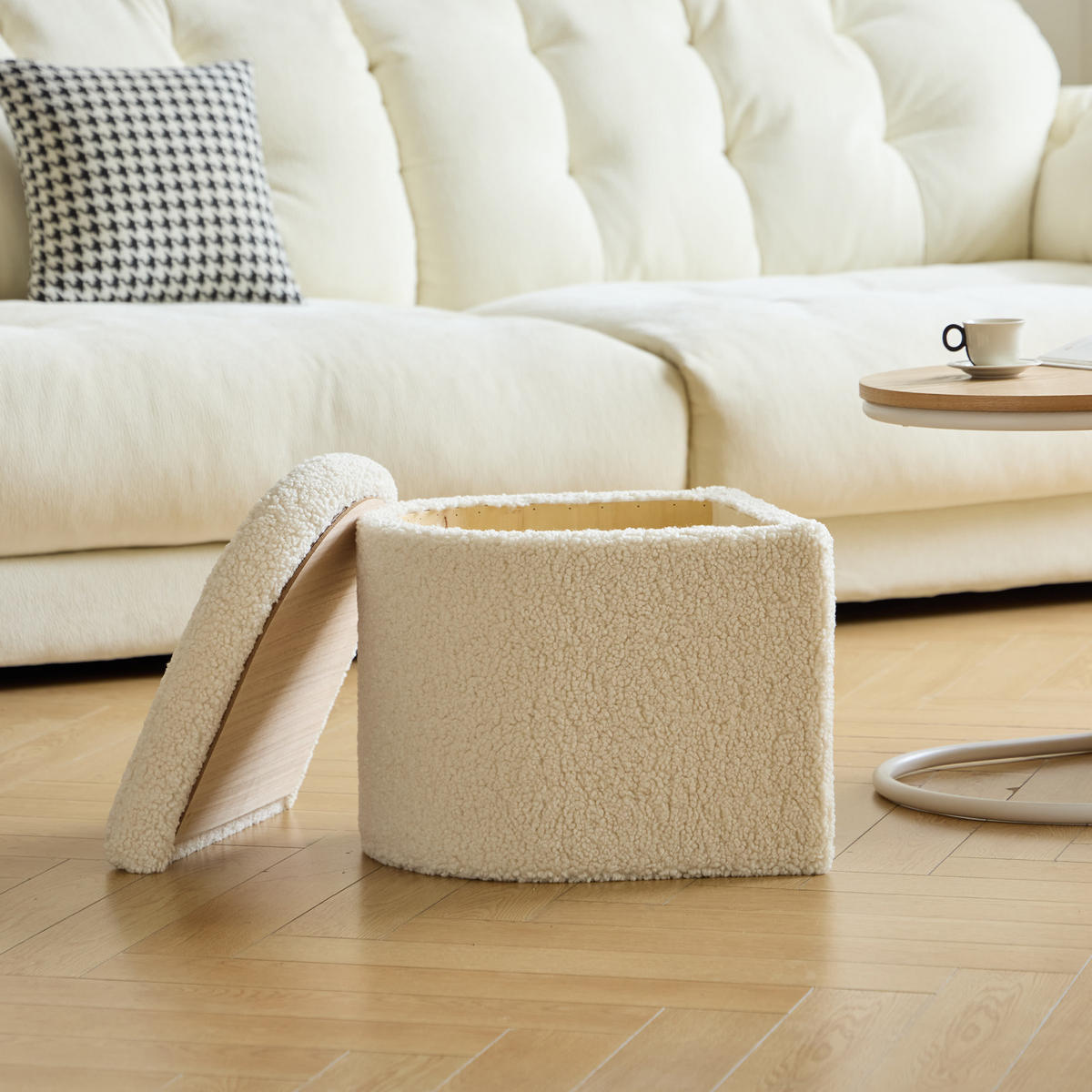 COUCHTISCH Rund Braun 90 x 41.5 x 44 cm - Weiß, Holz (41.5/90/44cm) - Nordlys