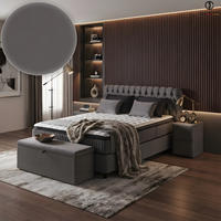 BOXSPRINGBETT MIT BETTKASTEN SIENA 140/200 cm, Grau, Bettkasten, Matratze, Topper integriert, H3 mittel, 7-Zonen Matratze - Schwarz/Grau, Holz/Kunststoff (140/200cm) - Consilio Concept
