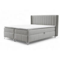 BOXBETT Damien - Hellgrau, Holzwerkstoff/Textil (180/200cm) - Fun Möbel