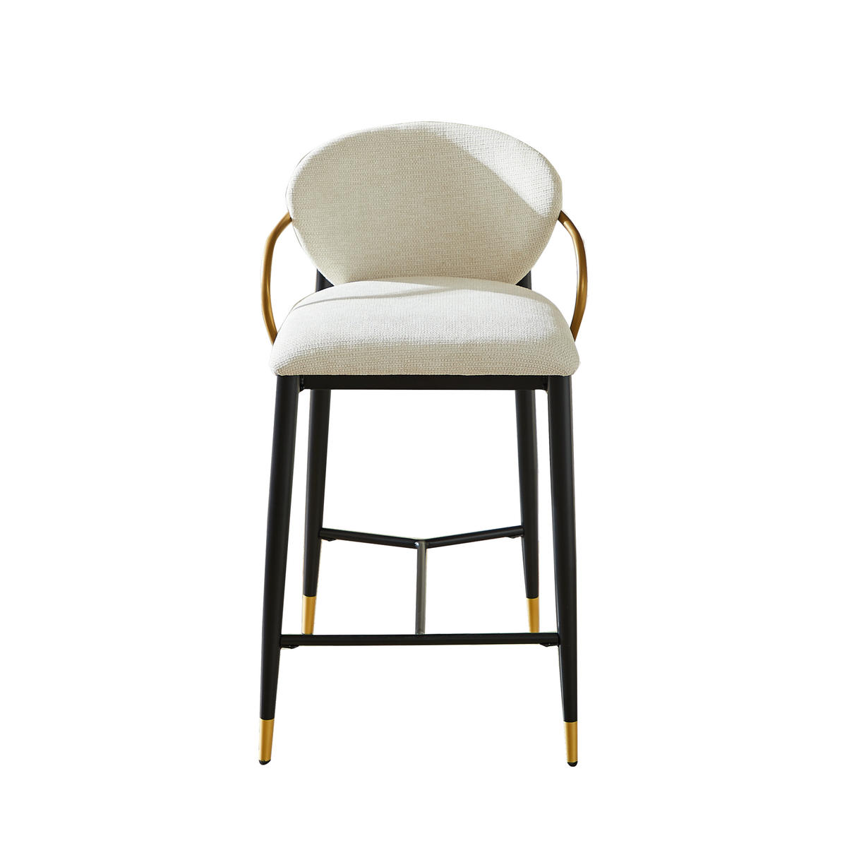 BARHOCKER-SET 2-teilig, beige, aus Chenille mit Rückenlehne und Höhenverstellung - Beige, Textil (52/87/57cm) - MIVRAY