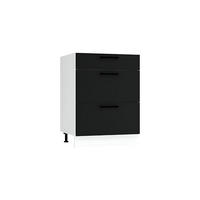 UNTERSCHRANK D60S3 - Morvex - 3 Schubladen für effiziente Organisation - Schwarz, Holz/Metall (60/82/52.4cm) - ROYAL24_MARKT