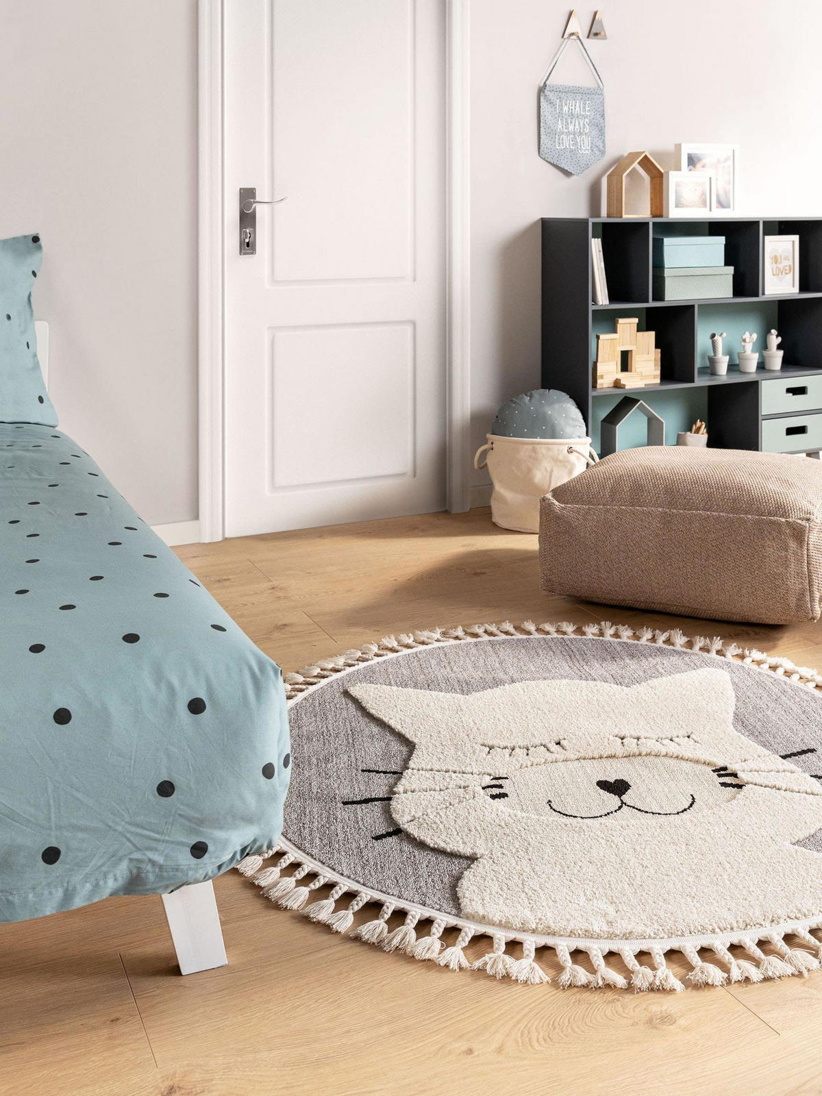 KINDERTEPPICH Momo Grau ø 120 cm rund - Grau, Textil (120/1cm) - KUNSTLOFT