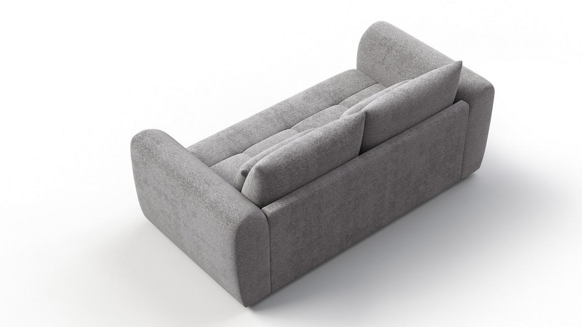SOFA SORENO 3-Sitzer, platingrau - Schwarz/Grau, Holz/Textil (214/94/114cm) - Courtois Laville