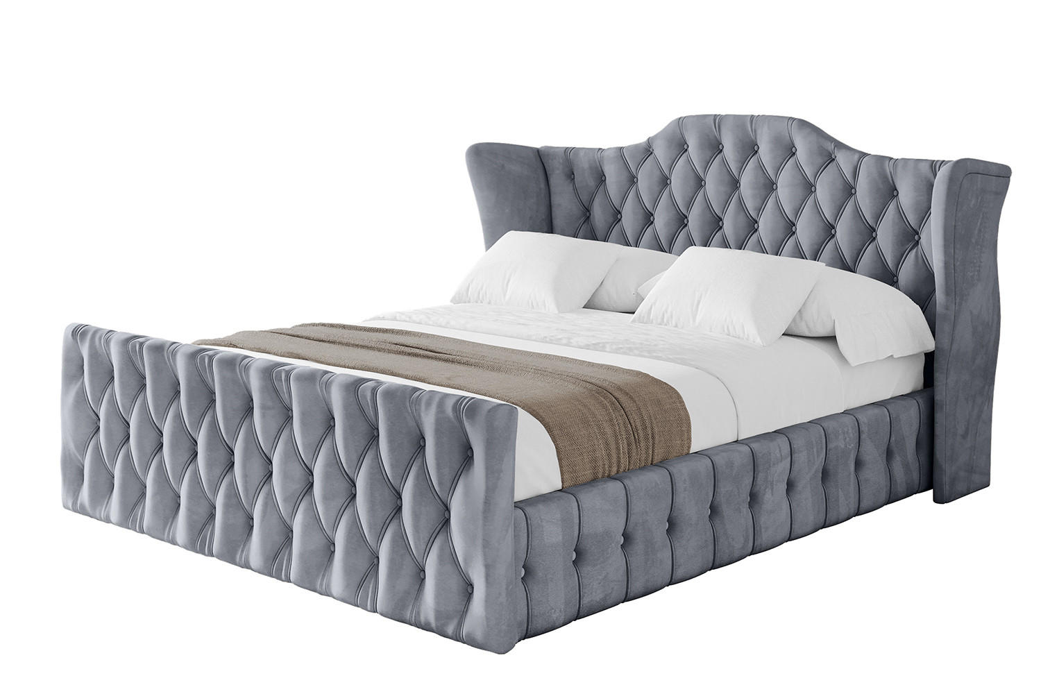 POLSTERBETT mit Bettkasten, Fußteil und Lattenrost, Boxbett ohne Matratze - MODY-Z 180x200 Grau - Grau, Holzwerkstoff/Textil (180/200cm) - ALTDECOR