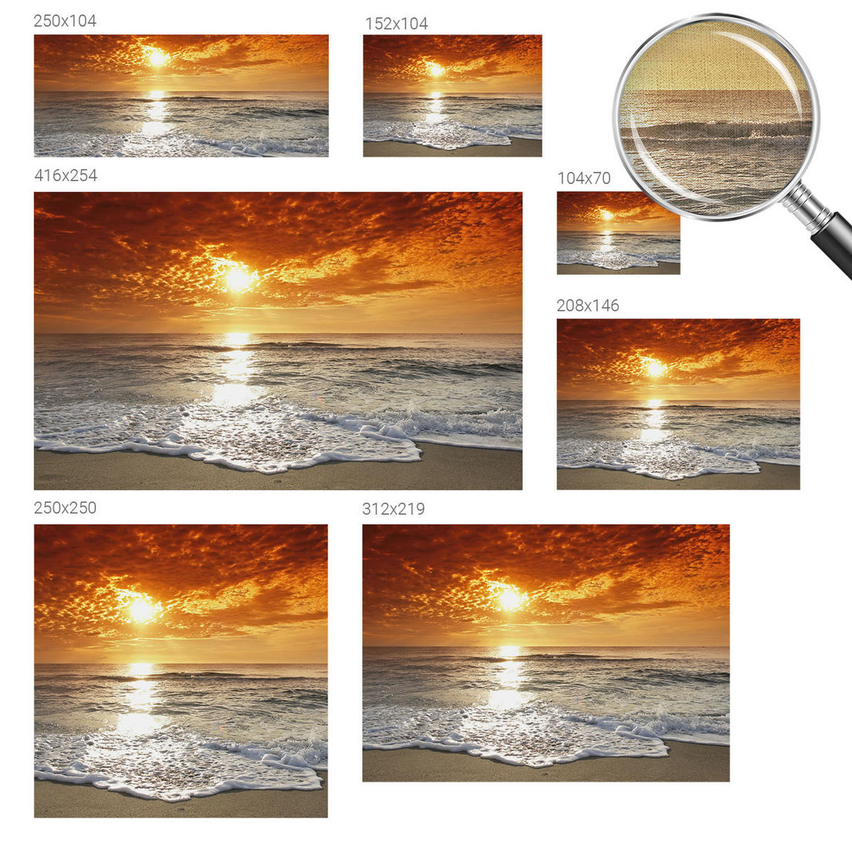 FOTOTAPETE 104x70 cm - Meereswellen - Gelb, Textil (104/70cm) - Wallfluent