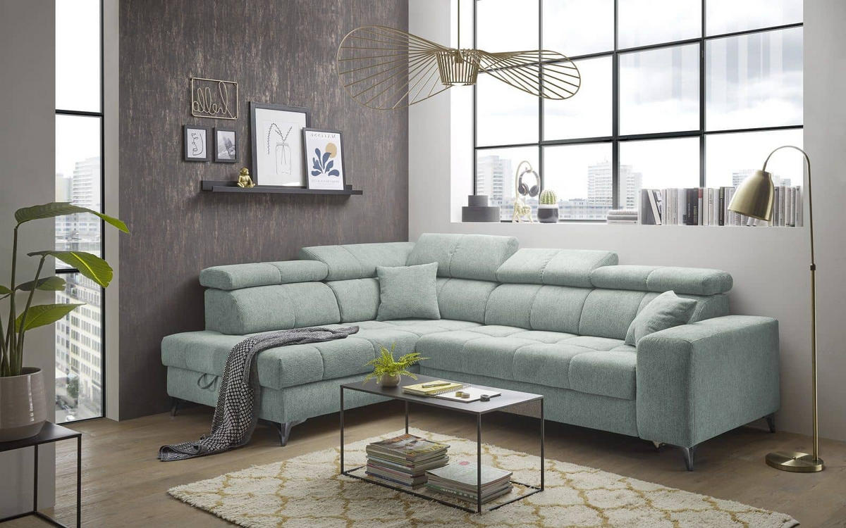 ECKSOFA mit elektrischer Wallaway-Funktion und vielseitigen Anpassungsmöglichkeiten - Blau, Textil (282/198cm) - ed exciting design
