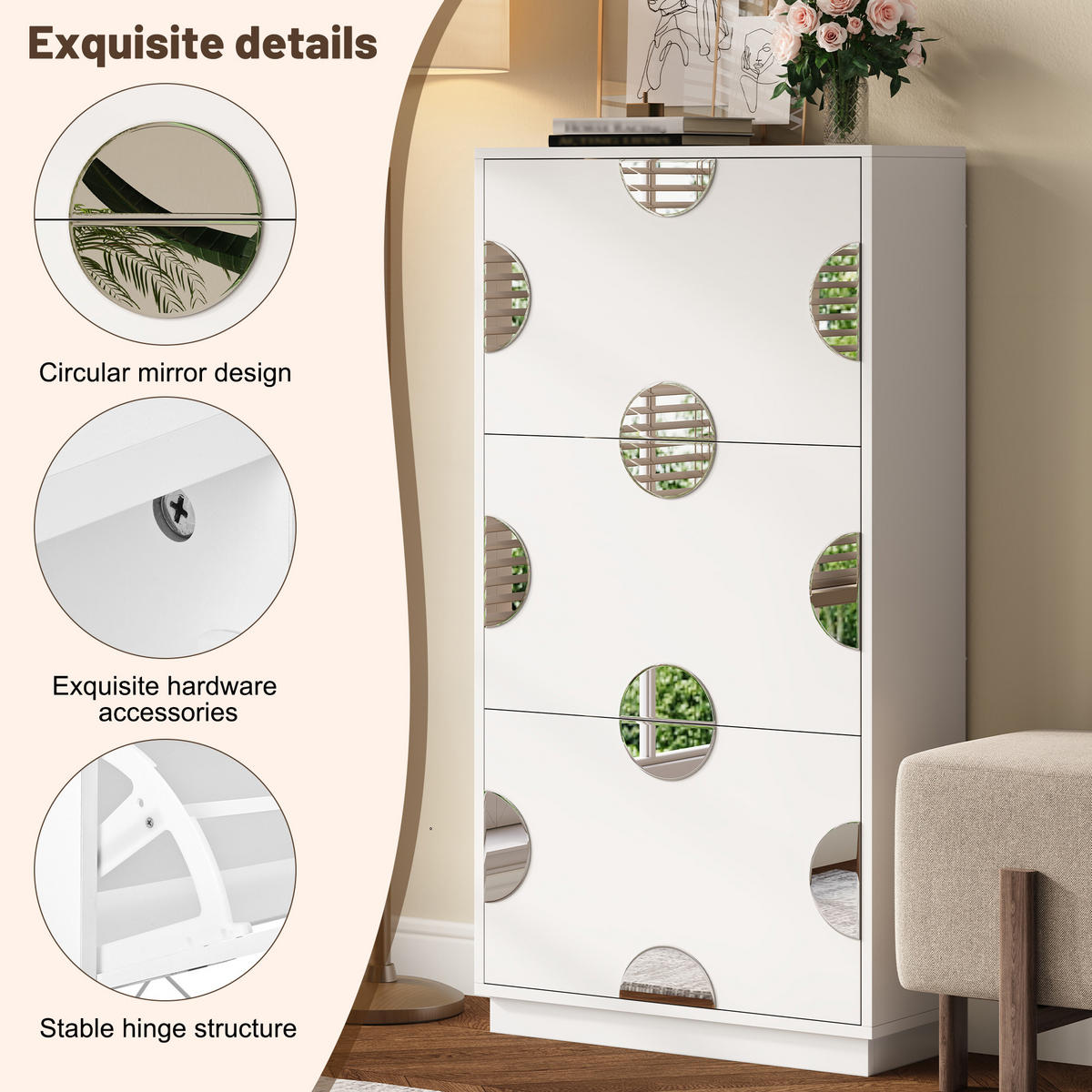 SCHUHSCHRANK Weiß 63/24/120 cm - Weiß, Holzwerkstoff (63/120/24cm) - PANGIVO