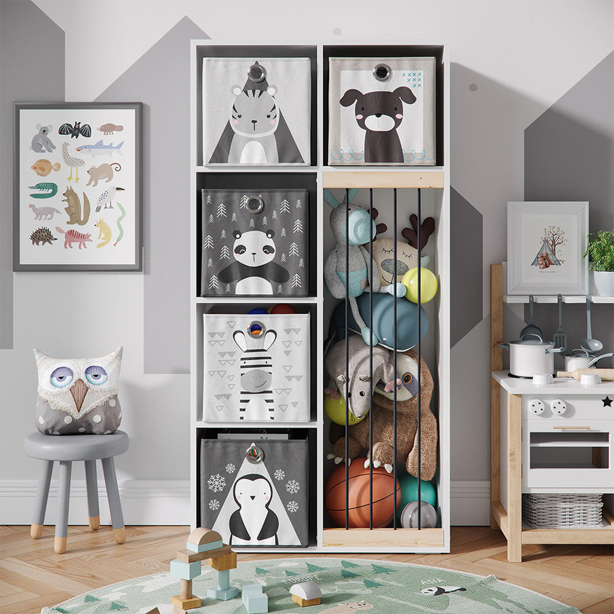 KINDERREGAL Marvin Weiß 72 x 143 cm - Weiß, Holzwerkstoff (72/143/29.1cm) - Vicco