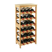 WEINREGAL - Hellbraun, Holz (36/82/24cm) - Relaxdays