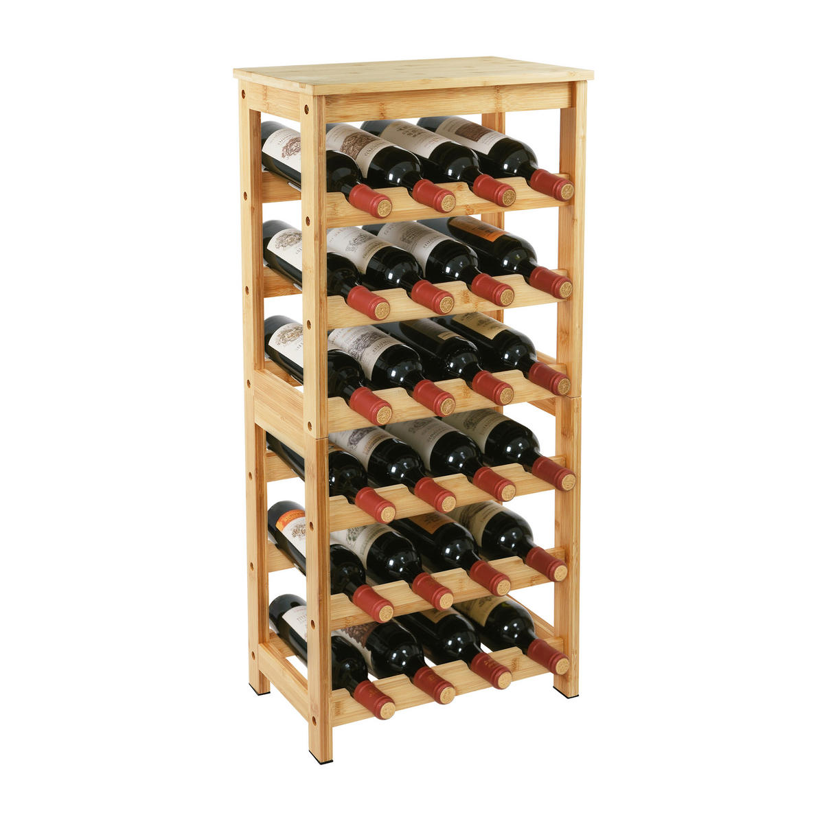 WEINREGAL - Hellbraun, Holz (36/82/24cm) - Relaxdays