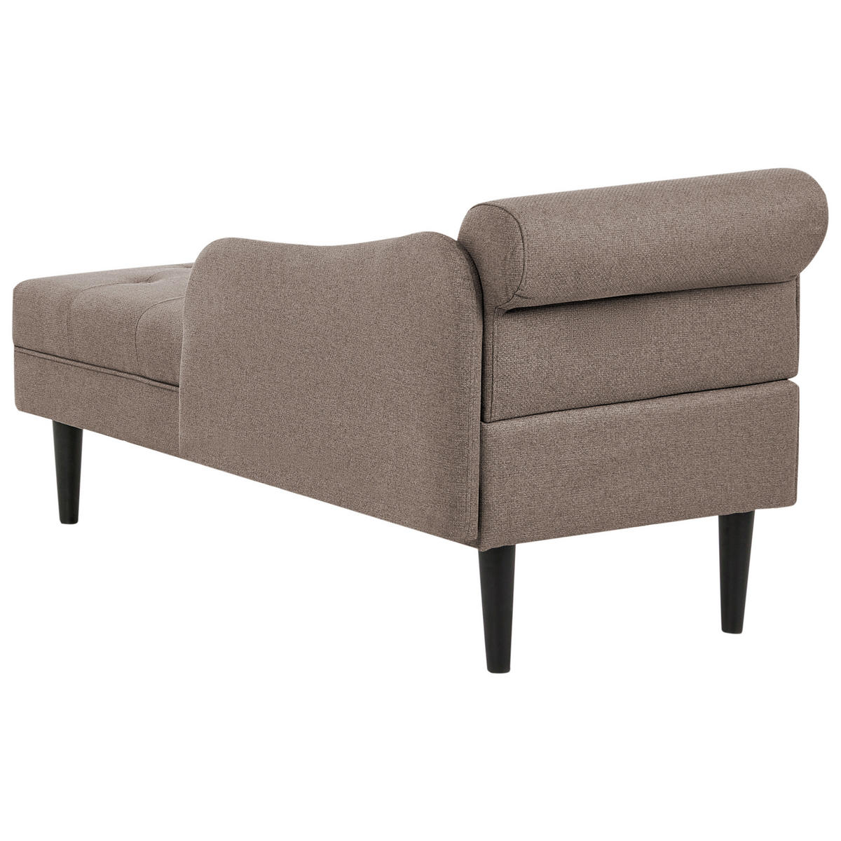 ČALOUNĚNÉ LEHÁTKO CHAISE LONGUE LEVOSTRANNÉ Látka Taupe Yvoire - černá/béžová, textil (68/72/151cm) - Beliani