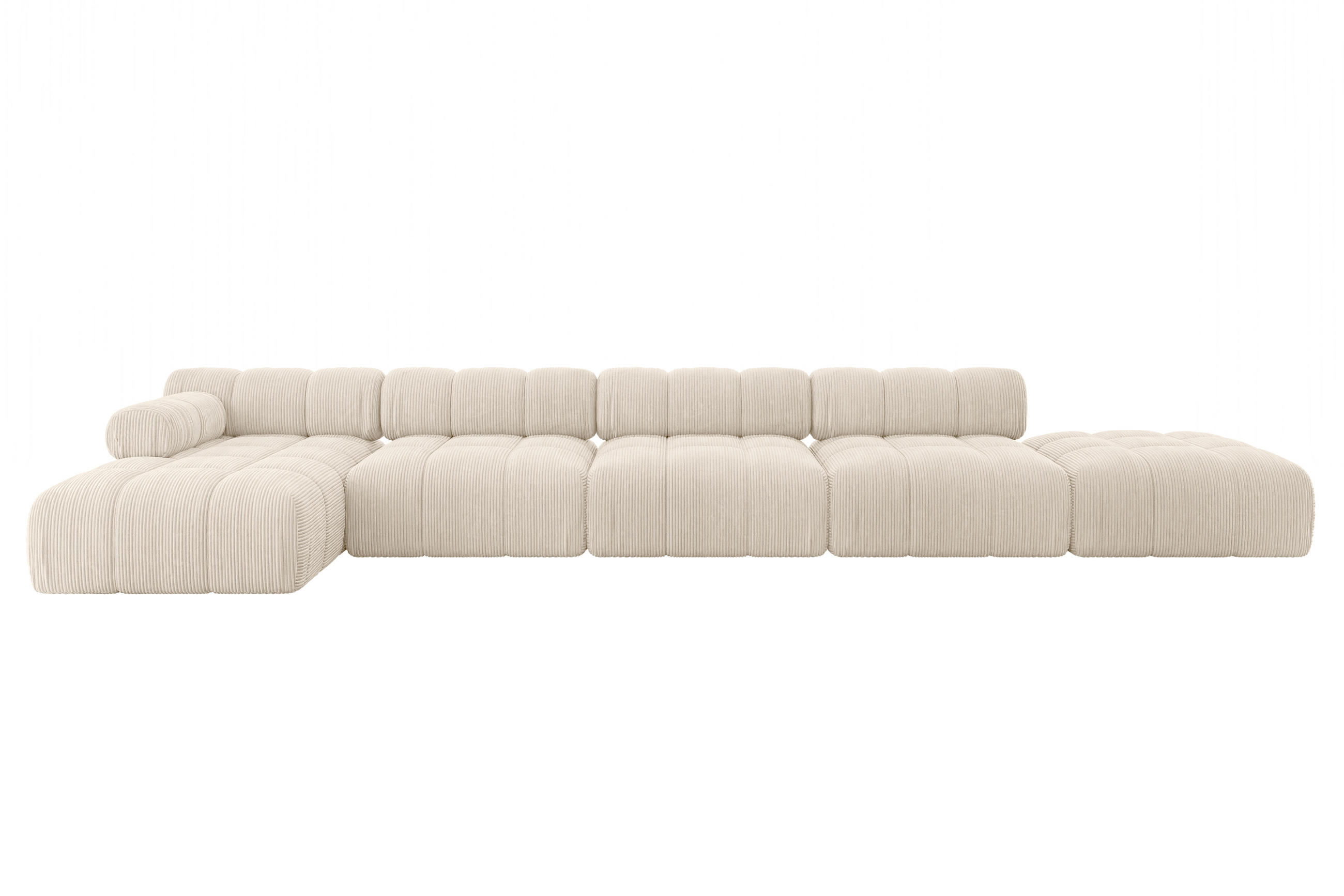 ECKSOFA modulares Sofa Lizur-L3 - 475x160x70 cm Beige Cord - Beige, Holzwerkstoff/Textil (475/160cm) - ALTDECOR