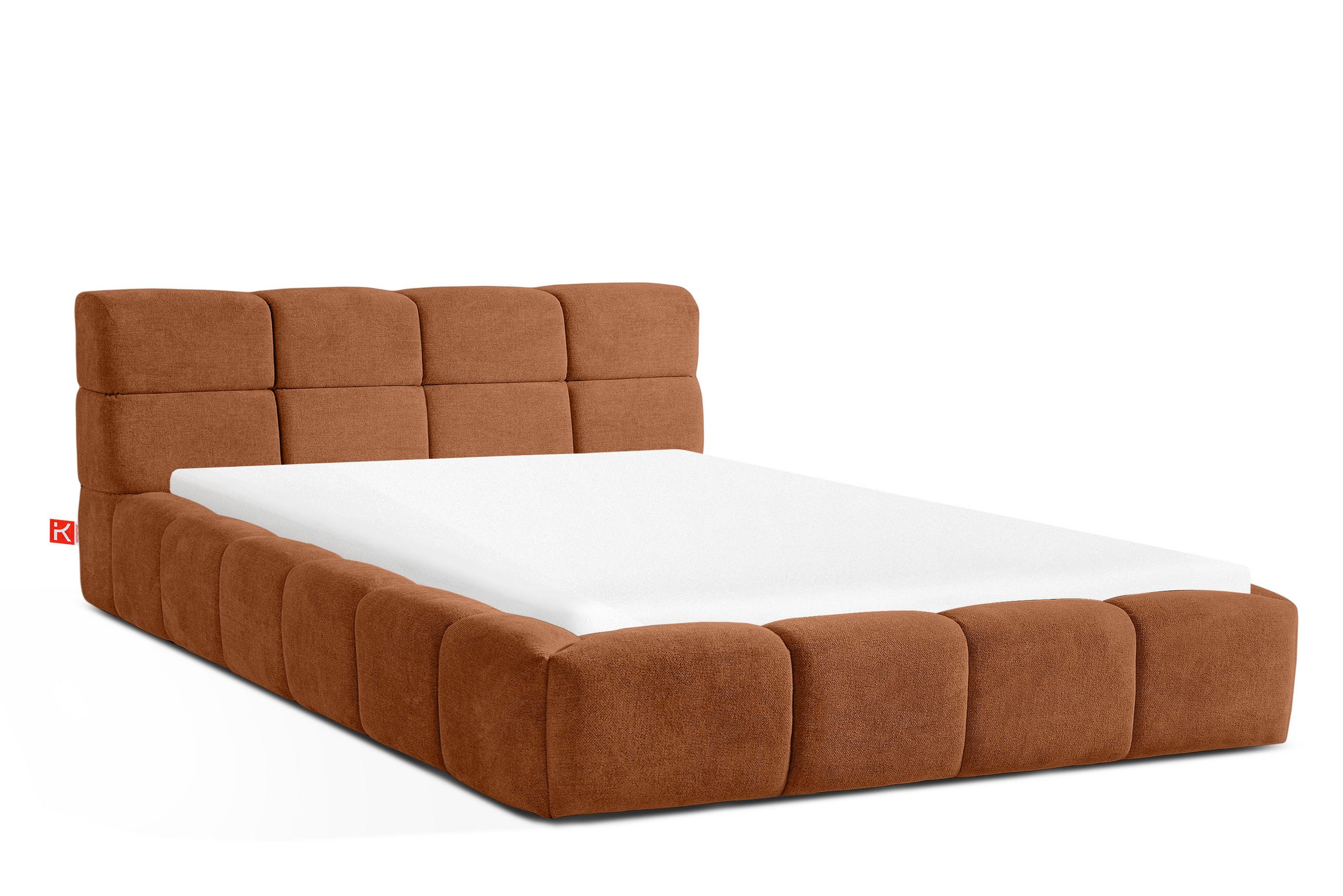 POLSTERBETT AERI 140/160/180/200 mit Rahmen und Bettkasten, orange - Orange, Holz/Holzwerkstoff (140/200cm) - KONSIMO®