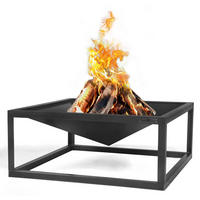 FEUERSCHALE „SQUARE“ 70x70 cm - Rostfarben, Metall (70/70cm) - Cook King