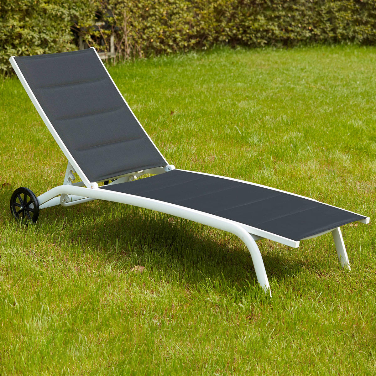 SONNENLIEGE 2-tlg., Weiß - Weiß, Metall (70/83/190cm) - Oviala