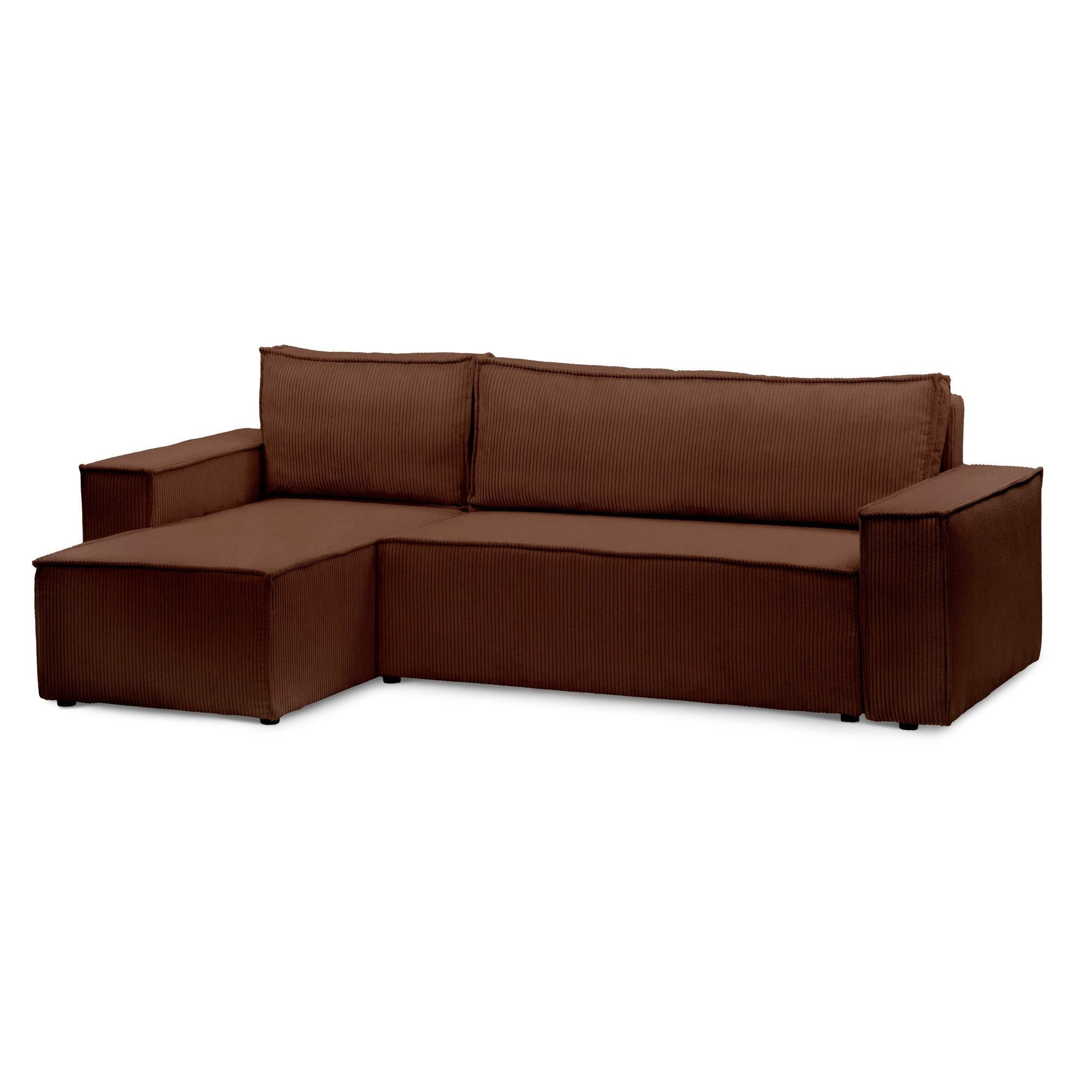 ECKSOFA Agi Dunkelbraun 60 cm - Dunkelbraun, Textil (244/60cm)