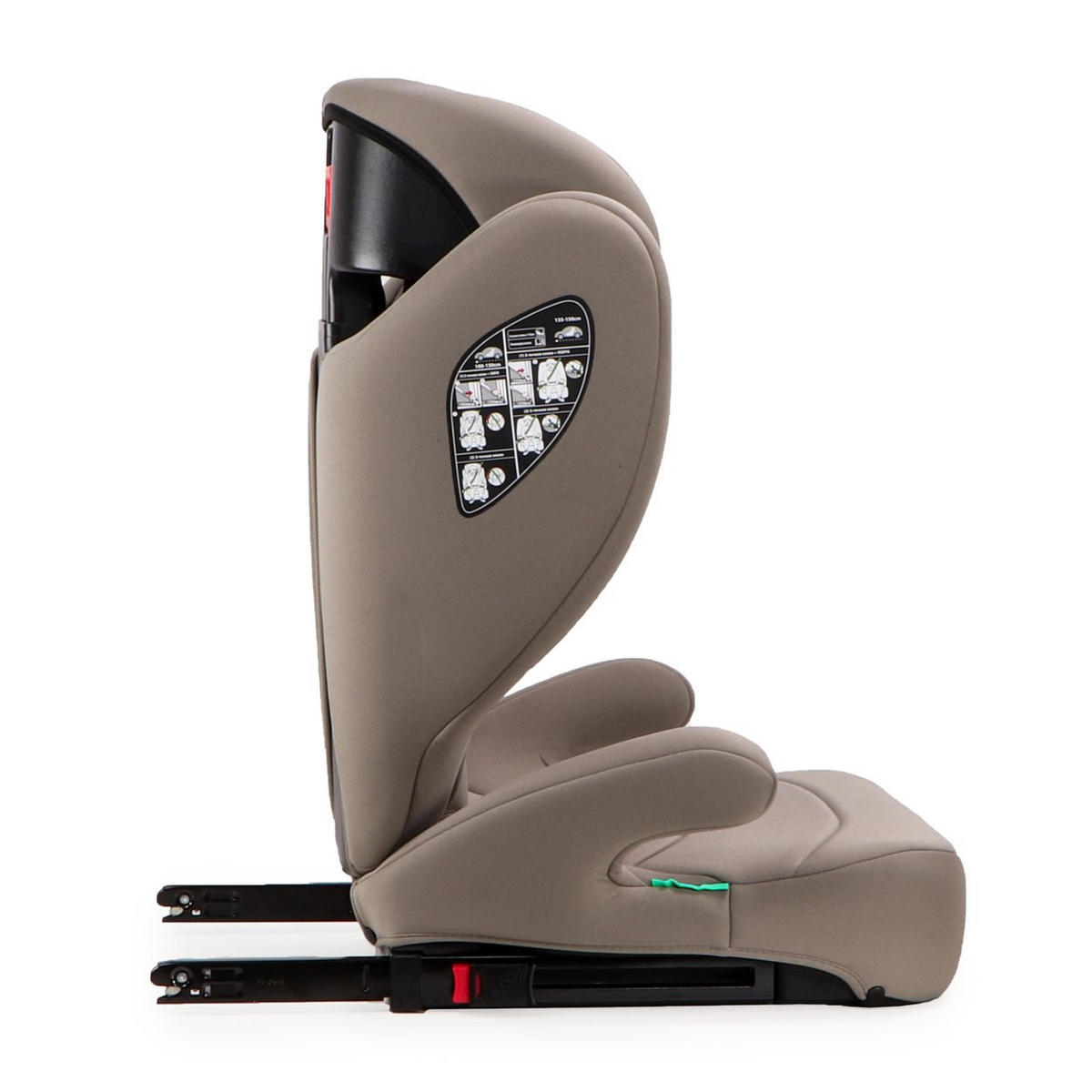 SITZERHÖHUNG i-Race i-Size braun 100-150 cm Isofix Rückenlehne abnehmbar Kopfstütze - Braun, Kunststoff (45/59/41cm) - Moni