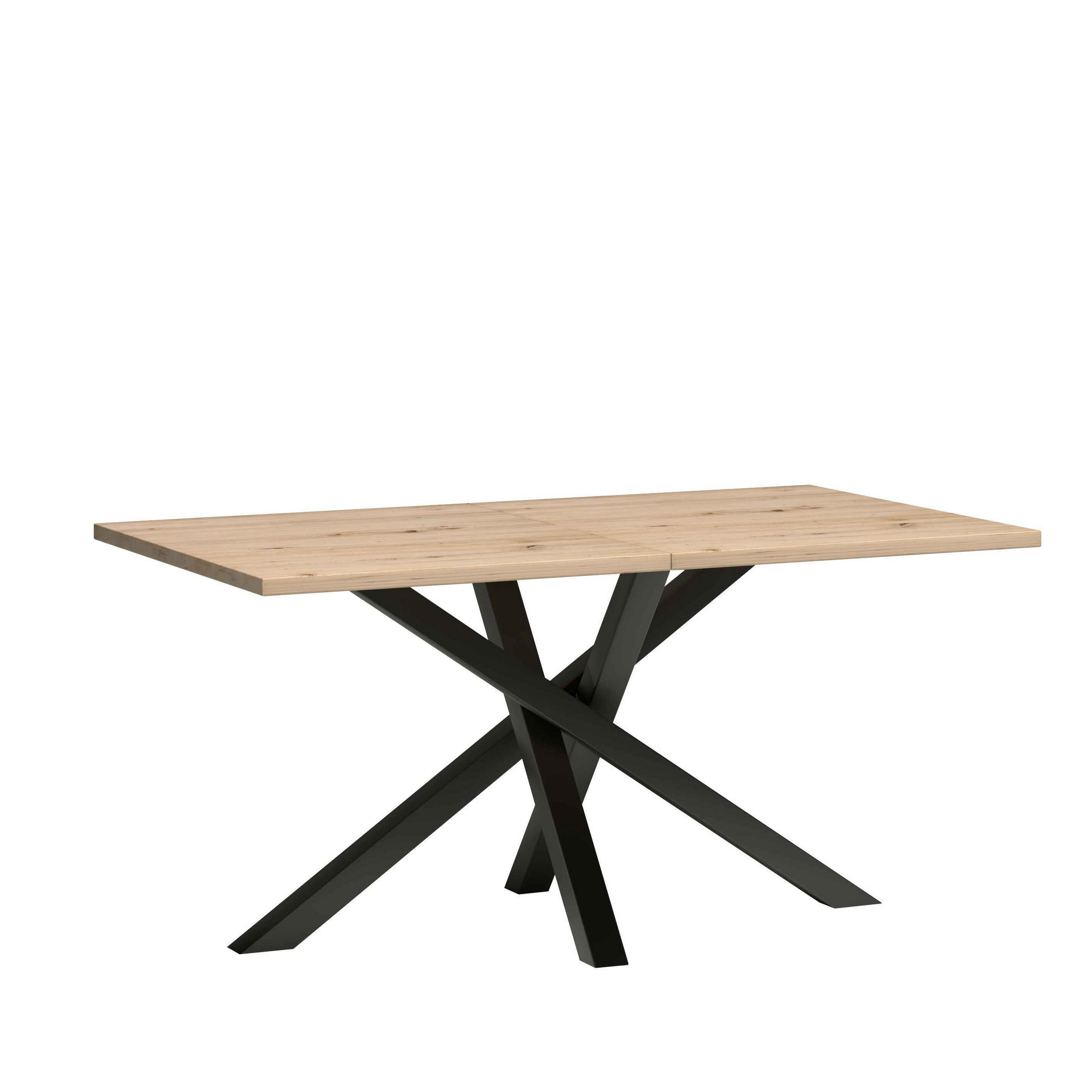 ESSTISCH ALMERIA Ausziehbar 160 - 260 / 90 x 75 cm - Schwarz/Eiche Artisan, Holz (160/90/75cm) - MASSENO