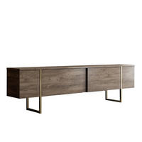 LUXUSNÍ TV stolek se 2 výklopnými dvířky, šířka 180 cm - hnědá, kompozitní dřevo (180/50/30cm) - Calicosy