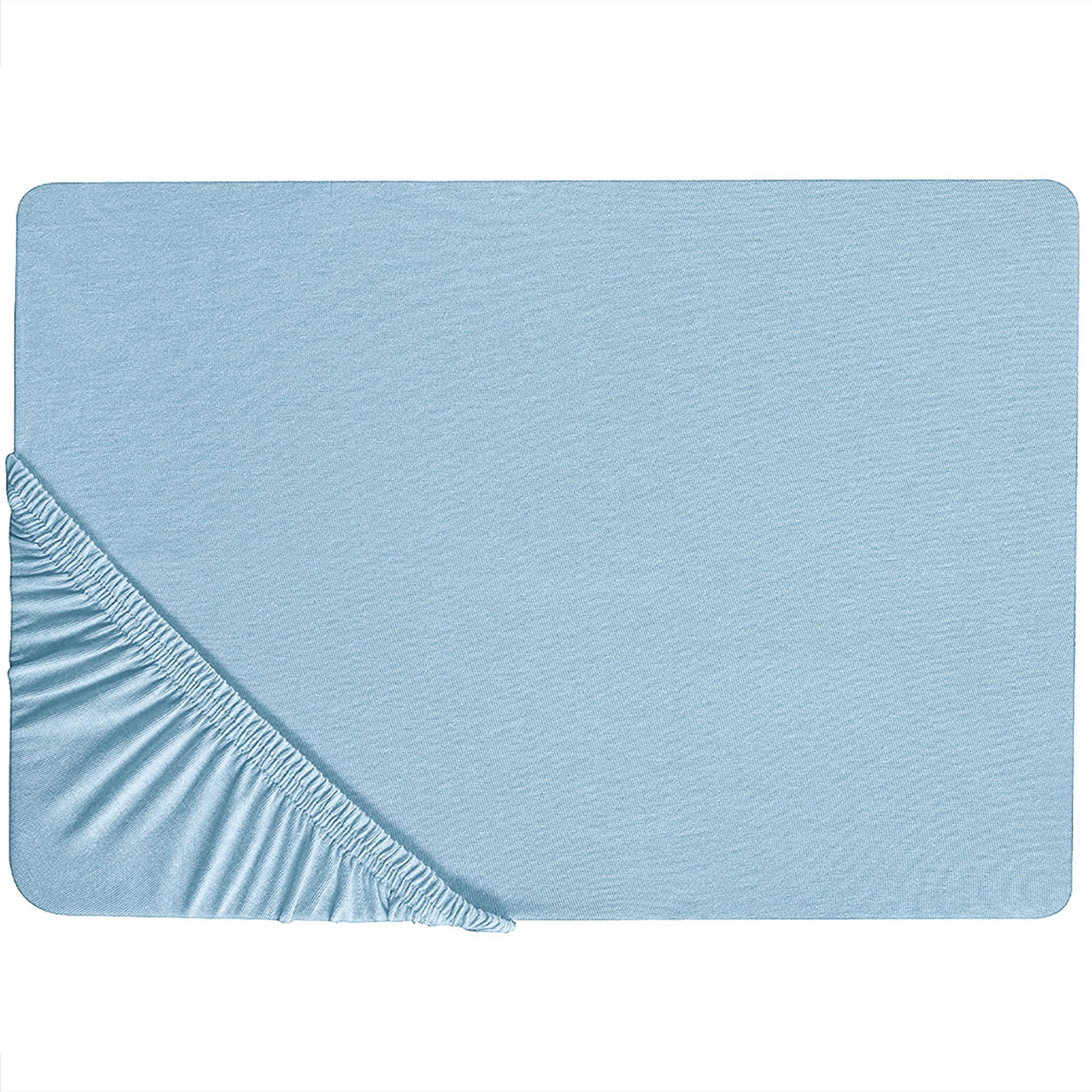 SPANNBETTLAKEN Blau 160 x 200 cm Hofuf - Hellblau, Textil (160/200cm) - Beliani