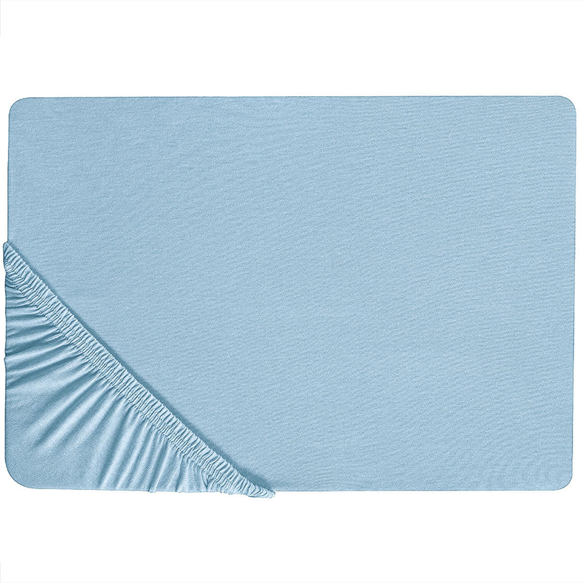SPANNBETTLAKEN Blau 160 x 200 cm Hofuf - Hellblau, Textil (160/200cm) - Beliani