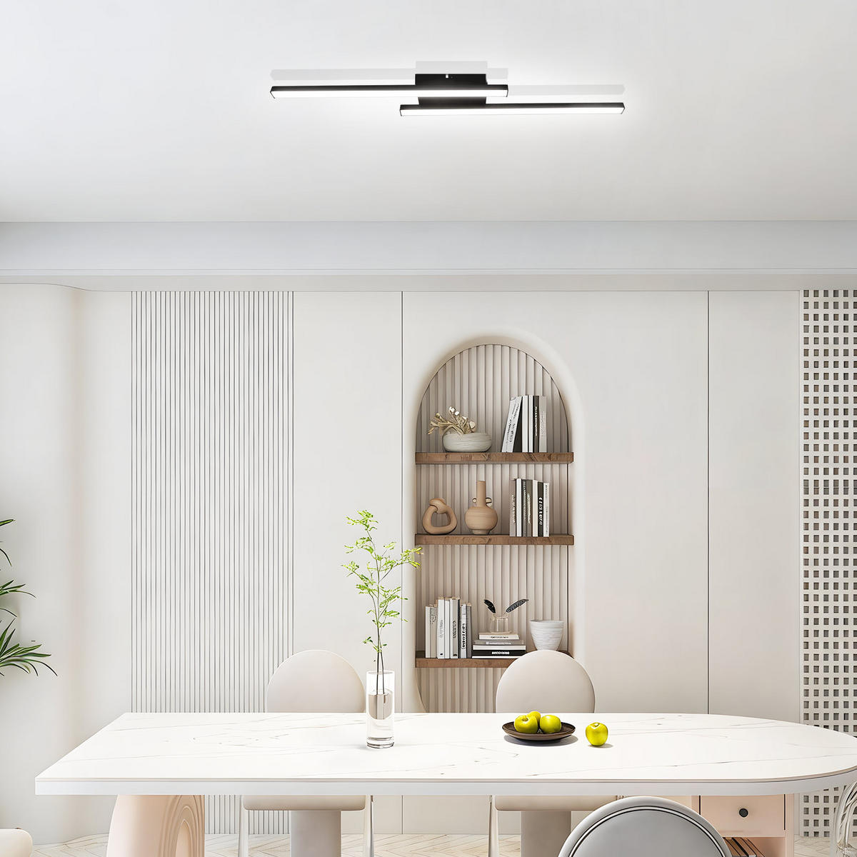 LED DECKENLEUCHTE Orythos 61.5/7/4.8 cm - Schwarz, Kunststoff/Metall (61.5/7/4.8cm) - ZMH