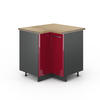 ECKUNTERSCHRANK Fame-Line Bordeaux Hochglanz 80.5 cm, AP Eiche - Bordeaux/Anthrazit, Holzwerkstoff (80.5/82/60cm) - Vicco