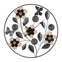 WANDUHR Divaker, braun und schwarz, Eisen und MDF, 67 x 5,5 x 67 cm - Schwarz/Braun, Holzwerkstoff/Metall (67/67/5.5cm) - Mauro Ferretti