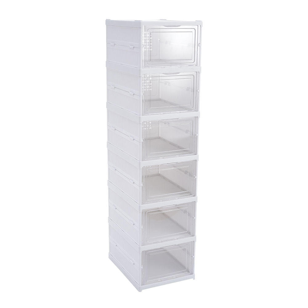 Livingandhome Schuhboxen Weiß 25.7x105x34.7 cm