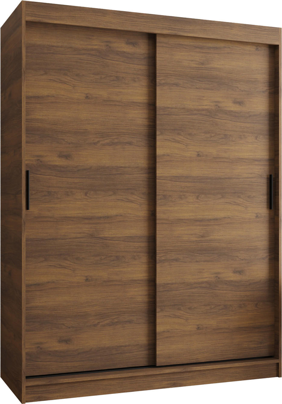 OMARA Z DRSNIMI VRATI 200/150/62 2-vratna - črna/rjava, umetna masa/les (150/200/62cm)