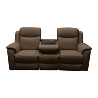 RELAXSOFA - 3 Personen - Leder - Braun - - Braun, Leder (205/100/96cm) - Vente-Unique