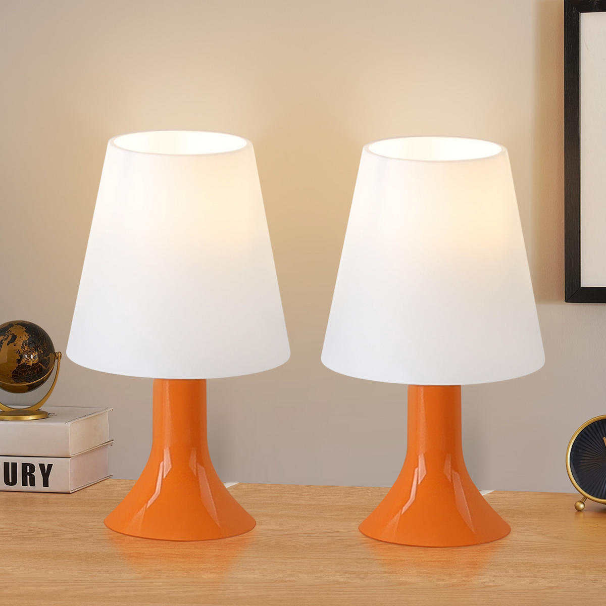 TISCHLEUCHTE Naumov (2er-Set) - Orange, Kunststoff (24.5/9/13cm) - Nettlife