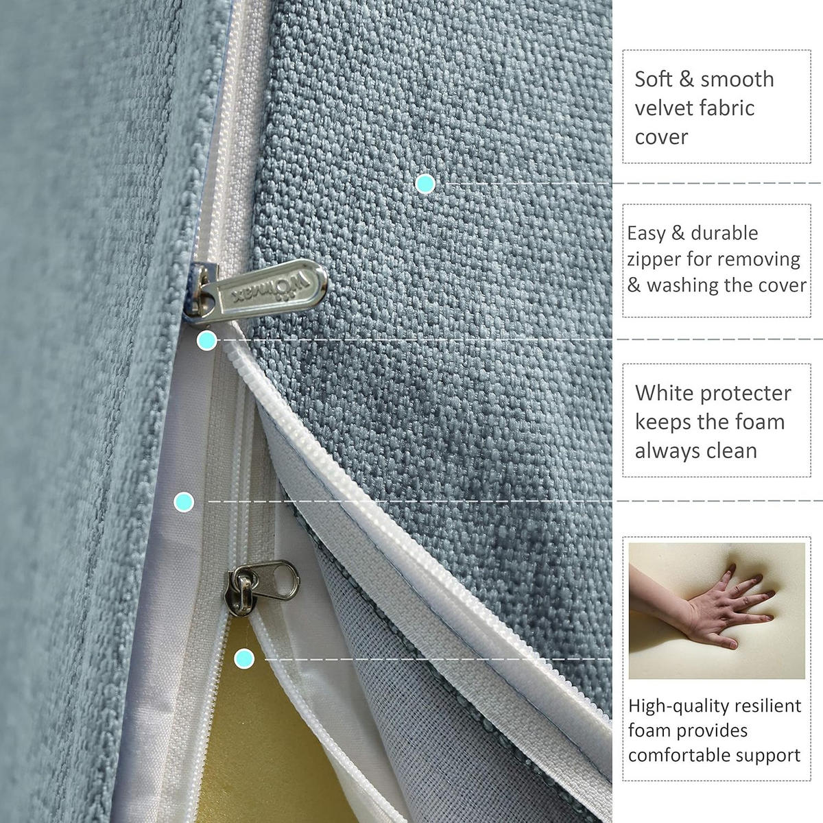 RÜCKENKISSEN Kopfteilkissen leinen grau 50cm - Grau, Textil (30/50cm) - Vercart