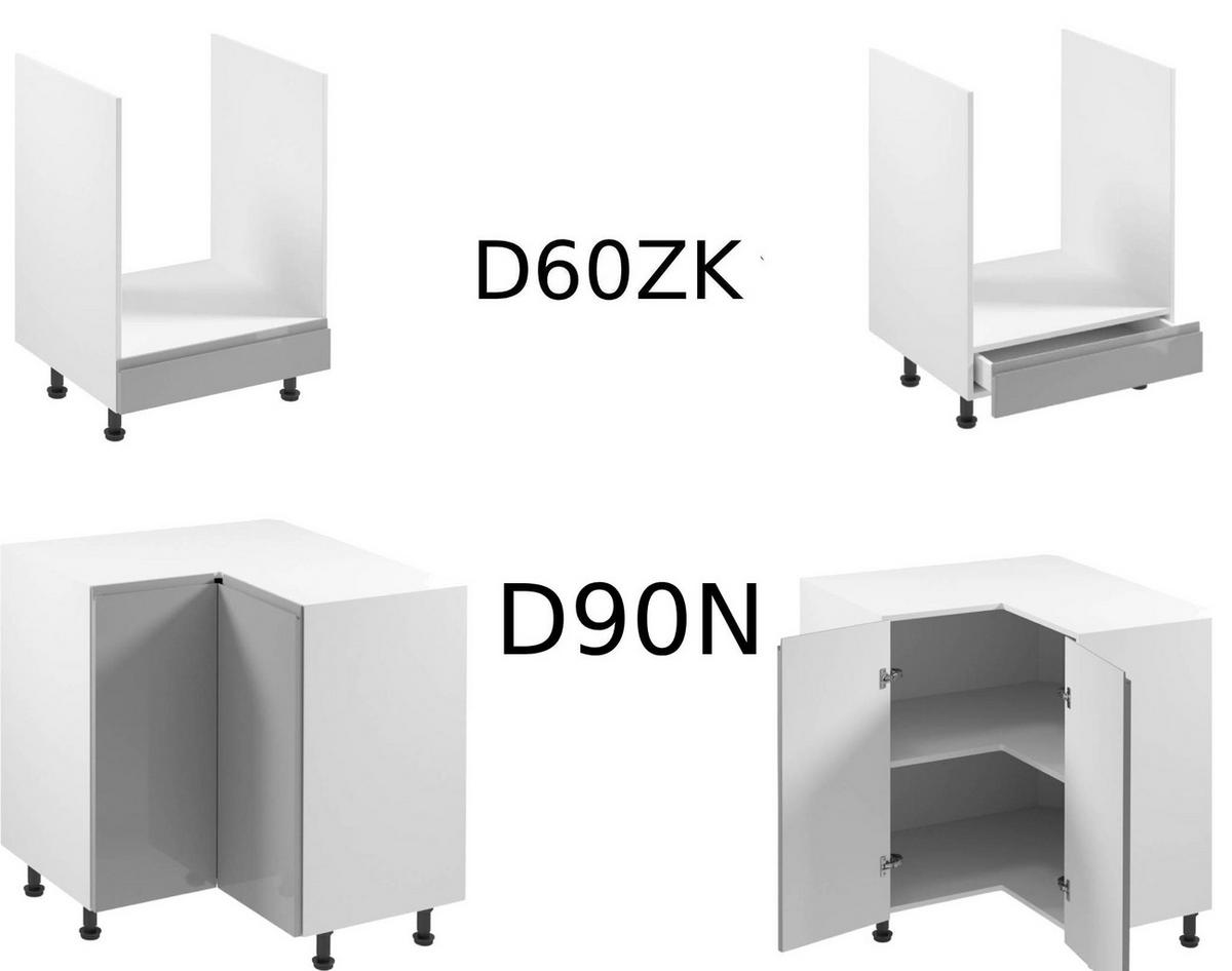 ECKKÜCHE 330x210 cm - Aspen K54-M330 in Grau/Hochglanz - Grau, Holz (540/212/210cm)