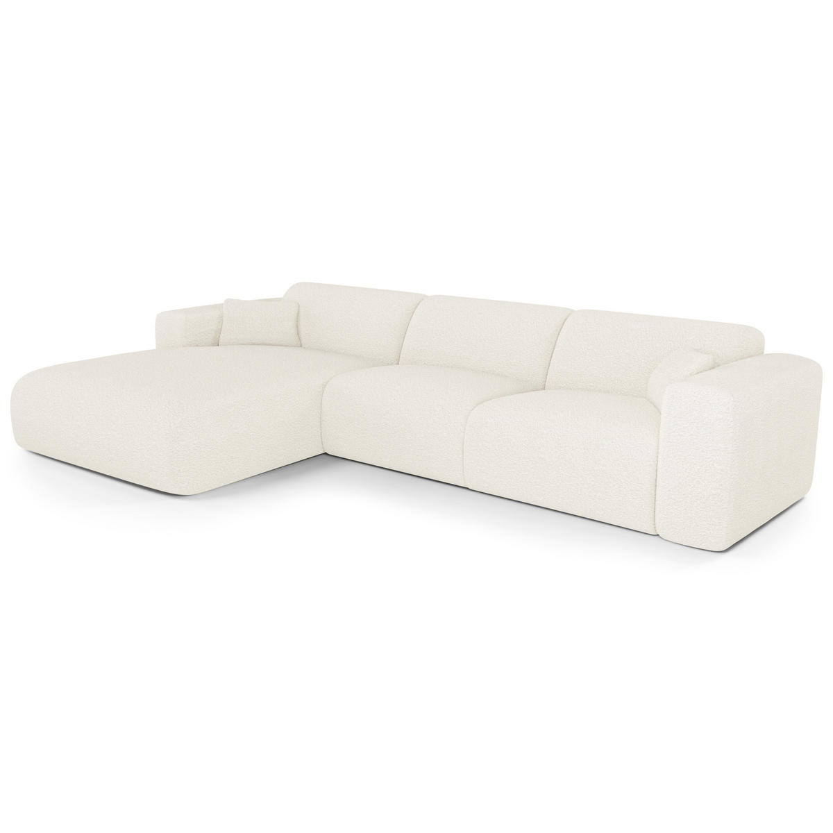 ECKSOFA LINKS SCHLAFSOFA Steinbock Creme 280cm - Creme, Textil (165/280cm) - Sia Home