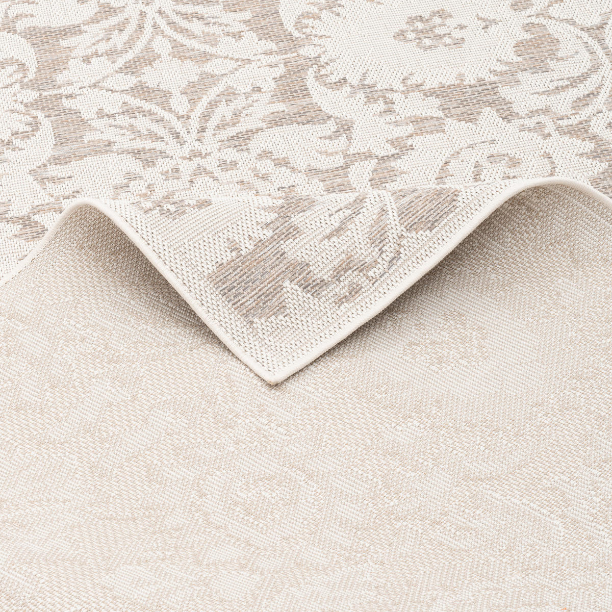 IN & OUTDOOR TEPPICH FLACHGEWEBE OTTAWA BAROCK - Beige, Textil (140/200cm) - Pergamon