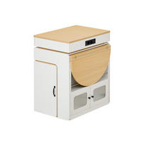 KÜCHENINSEL ausziehbar 55-194/80/95,5 cm mit LED DE-39581 Weiß - Weiß, Holzwerkstoff (80/95.5/55cm) - ComfortXL