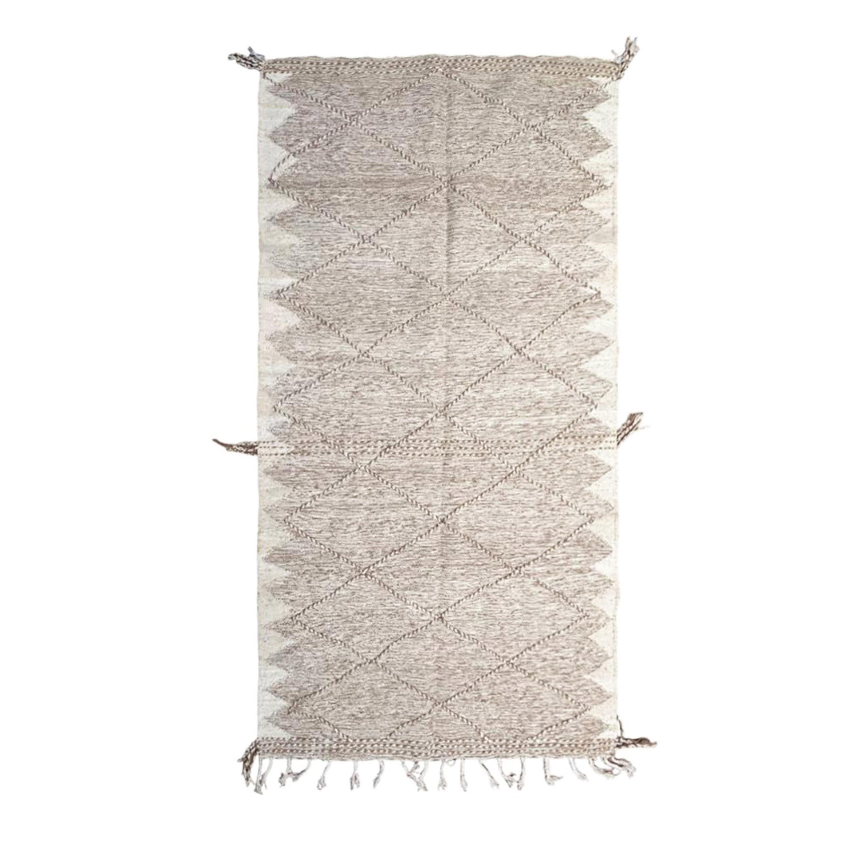 BERBERTEPPICH Kelim Marokko Wolle 200x 300 cm - Beige, Naturmaterialien (200/300cm) - AFK Living