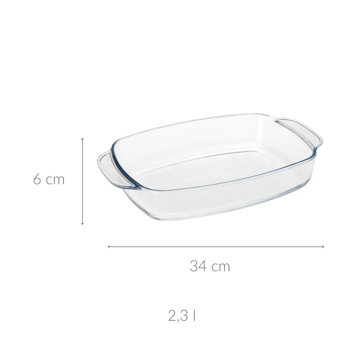 AUFLAUFFORM Glas hitzebeständig 2,3 L - Transparent, Glas (34cm)