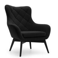 SESSEL Schwarz LISA CARO Auf Holzbeinen - Schwarz, Textil (88/108/88cm) - Sepro Meble