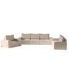 SOFASET Sande 3-2-1 Stoff Alpine - Hellbraun, Holzwerkstoff/Textil (292/85/90cm) - Fun Möbel