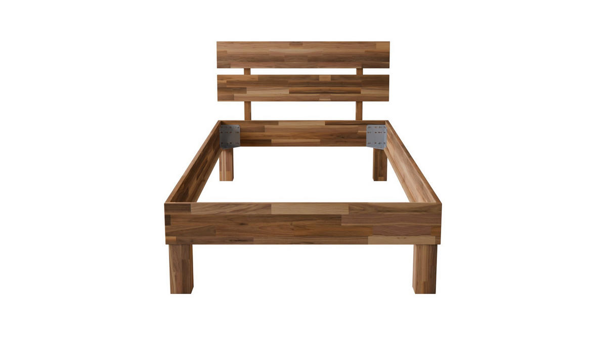 MASSIVHOLZBETT 120/200 cm aus Nussbaum - Braun, Holz (120/200cm) - MeinMassivholz